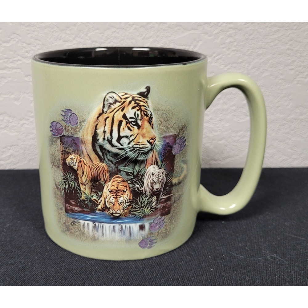 Busch Gardens Collectible 3D Coffee Mug Jungle Tigers Green - Read